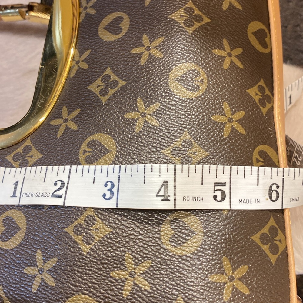 VANTAGE LANY HANDBAG PURSE BROWN RECTANGLE GOLD - Picture 6 of 6